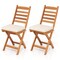 Costway Folding Patio Chairs Set of 2/4 with Slatted Backrests and Soft Seat Cushions
